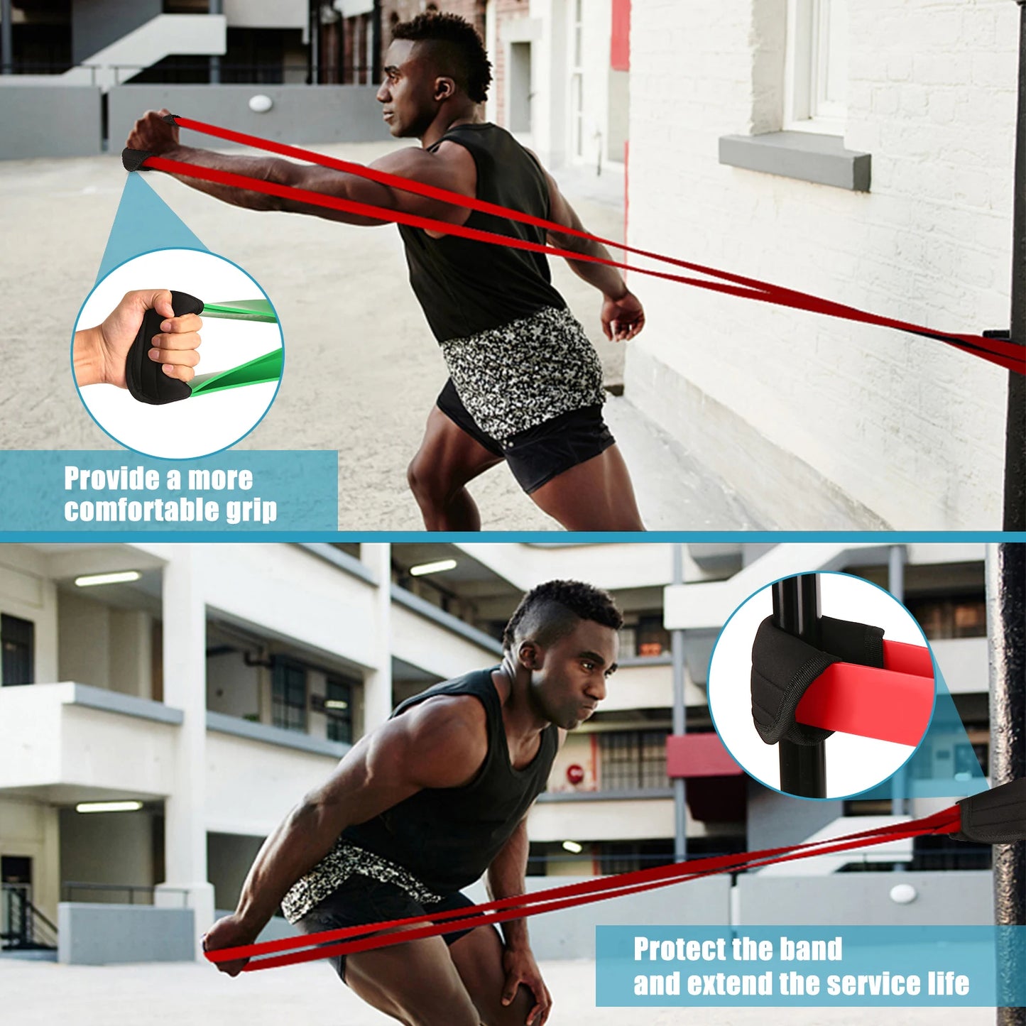 5 Packs Pull Up Assist Bands Set Resistance Loop Bands Powerlifting Exercise Stretch Bands with Door Anchor and Handle Pull Rope