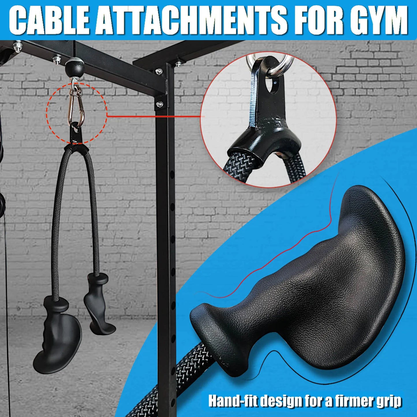 Ergonomic Tricep Rope Pulldown Attachments Upgraded 27 32 40 & 47 Inch Extra Long Triceps Rope Cable Attachments for Gym