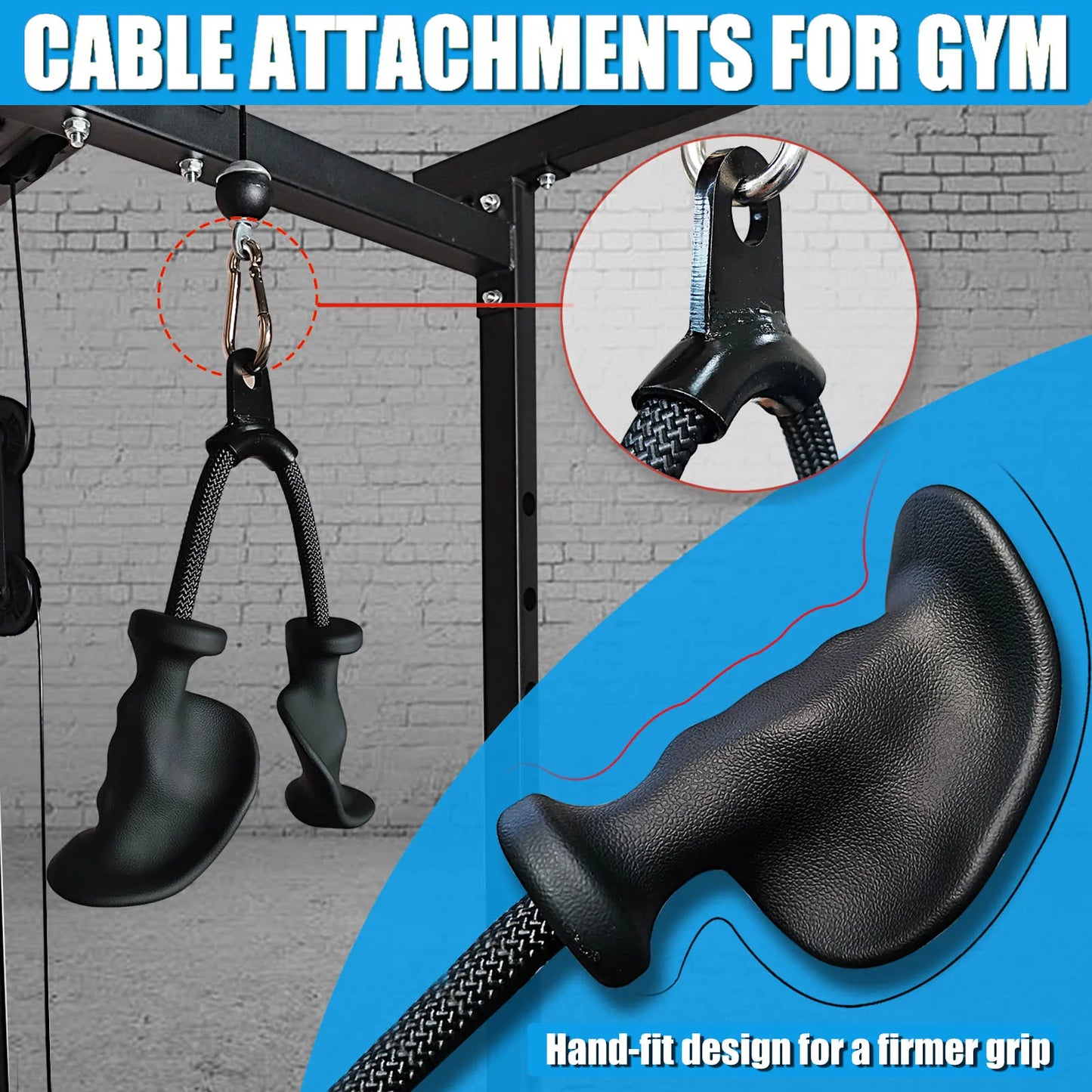 Ergonomic Tricep Rope Pulldown Attachments Upgraded 27 32 40 & 47 Inch Extra Long Triceps Rope Cable Attachments for Gym