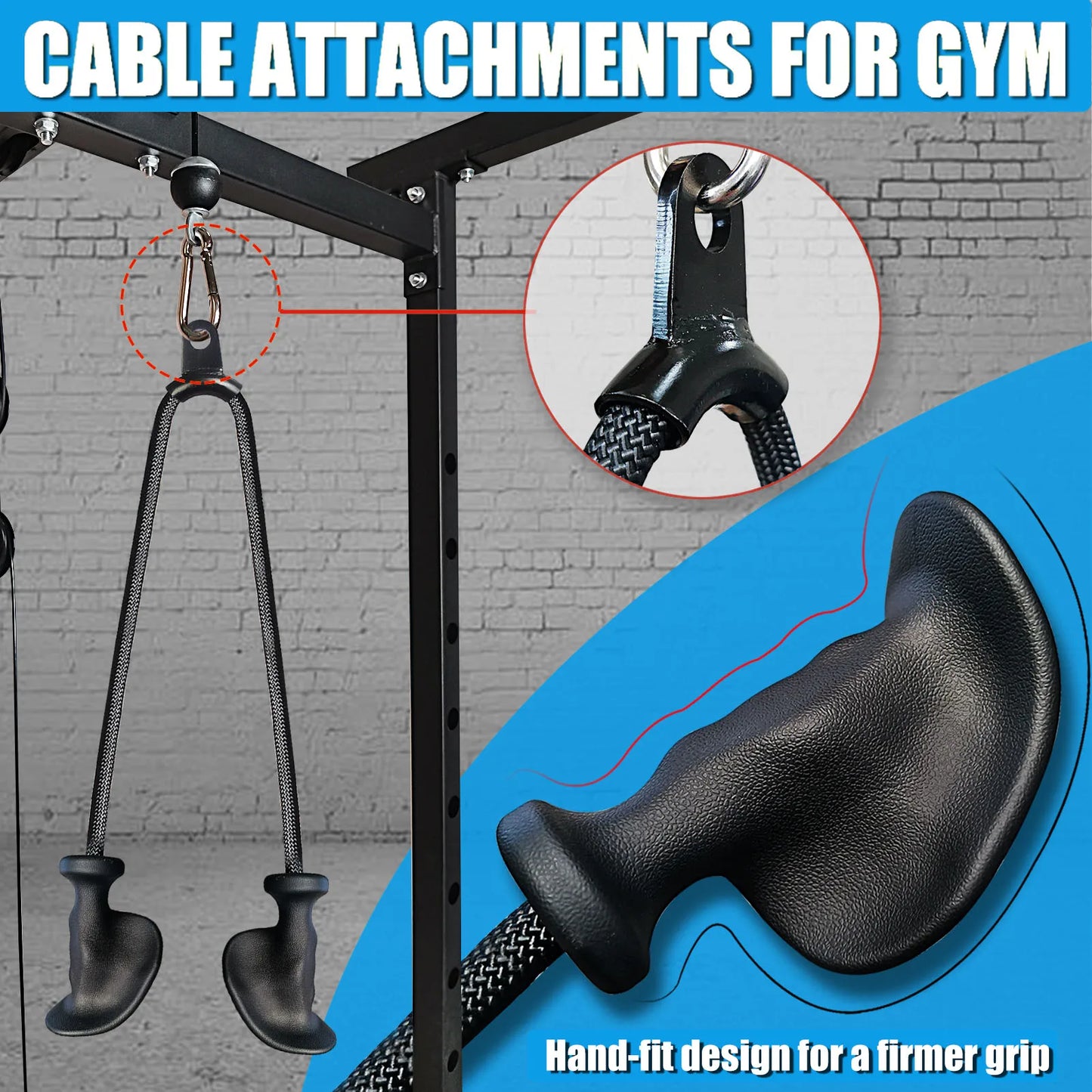Ergonomic Tricep Rope Pulldown Attachments Upgraded 27 32 40 & 47 Inch Extra Long Triceps Rope Cable Attachments for Gym