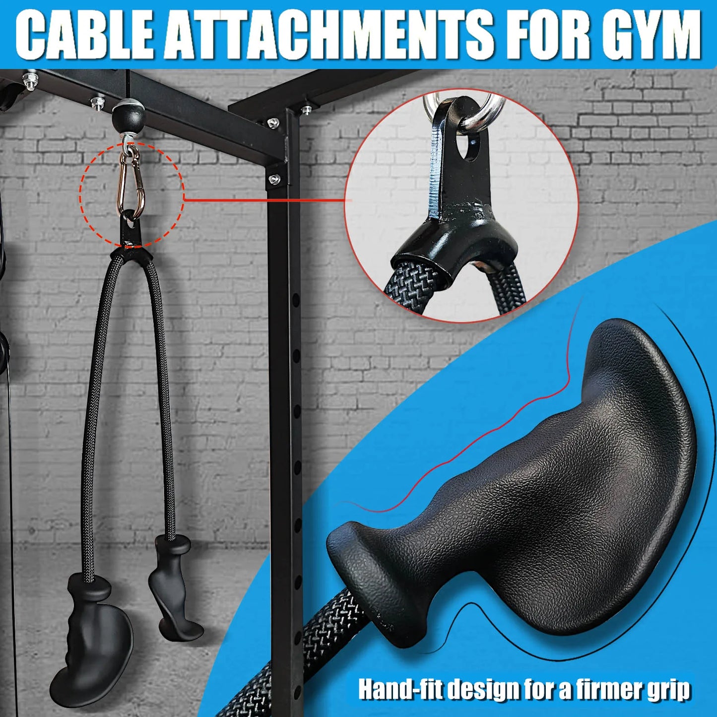 Ergonomic Tricep Rope Pulldown Attachments Upgraded 27 32 40 & 47 Inch Extra Long Triceps Rope Cable Attachments for Gym