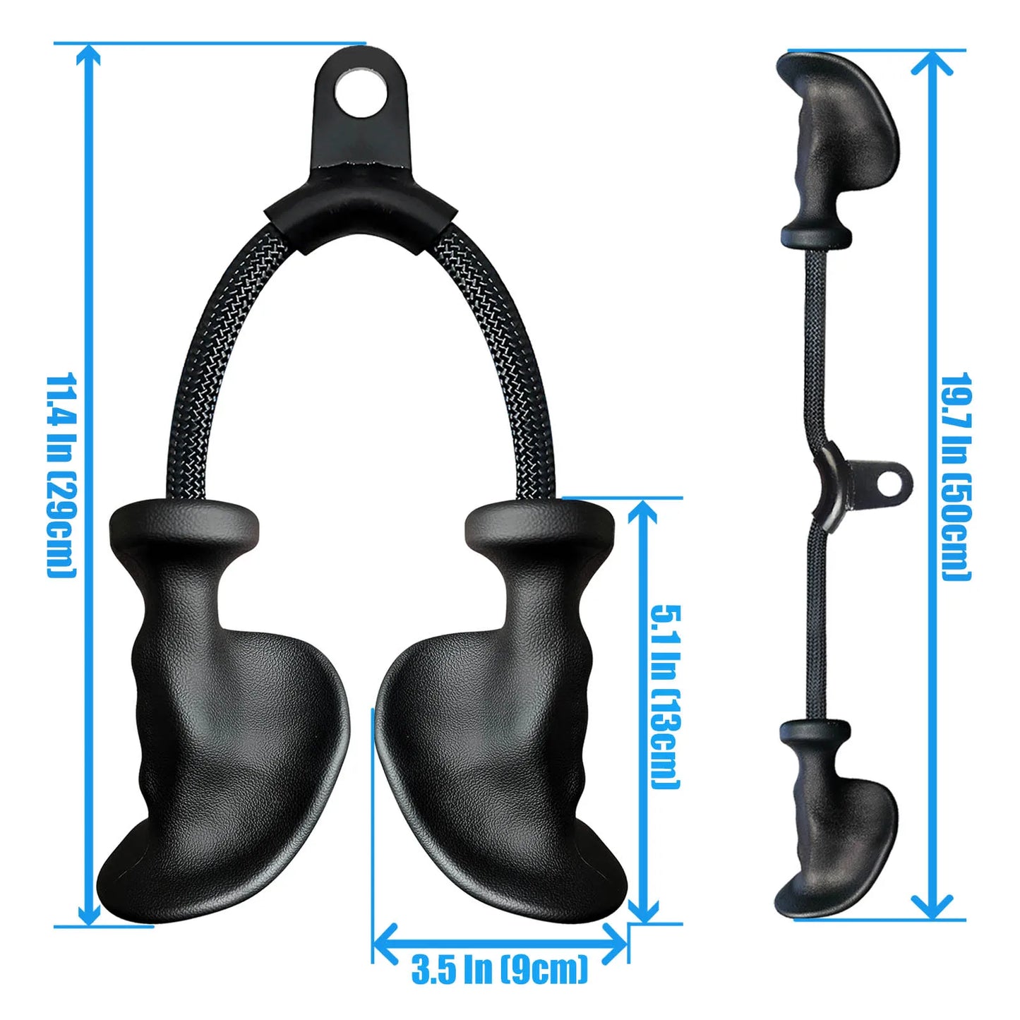 Ergonomic Tricep Rope Pulldown Attachments Upgraded 27 32 40 & 47 Inch Extra Long Triceps Rope Cable Attachments for Gym