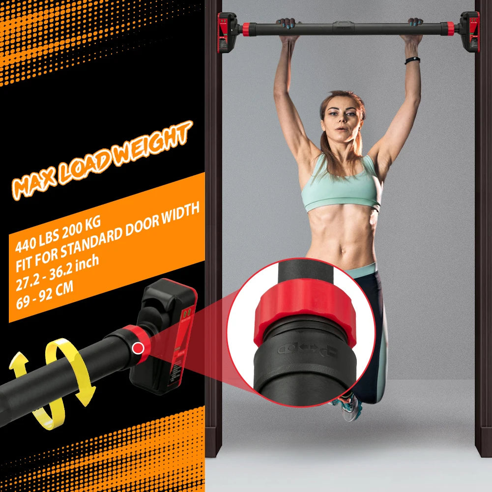 Pull Up Bar for Doorway, Chin Up Bar With Level Meter and Adjustable Width,No Screws Needed, Weight Capacity 440 LBS