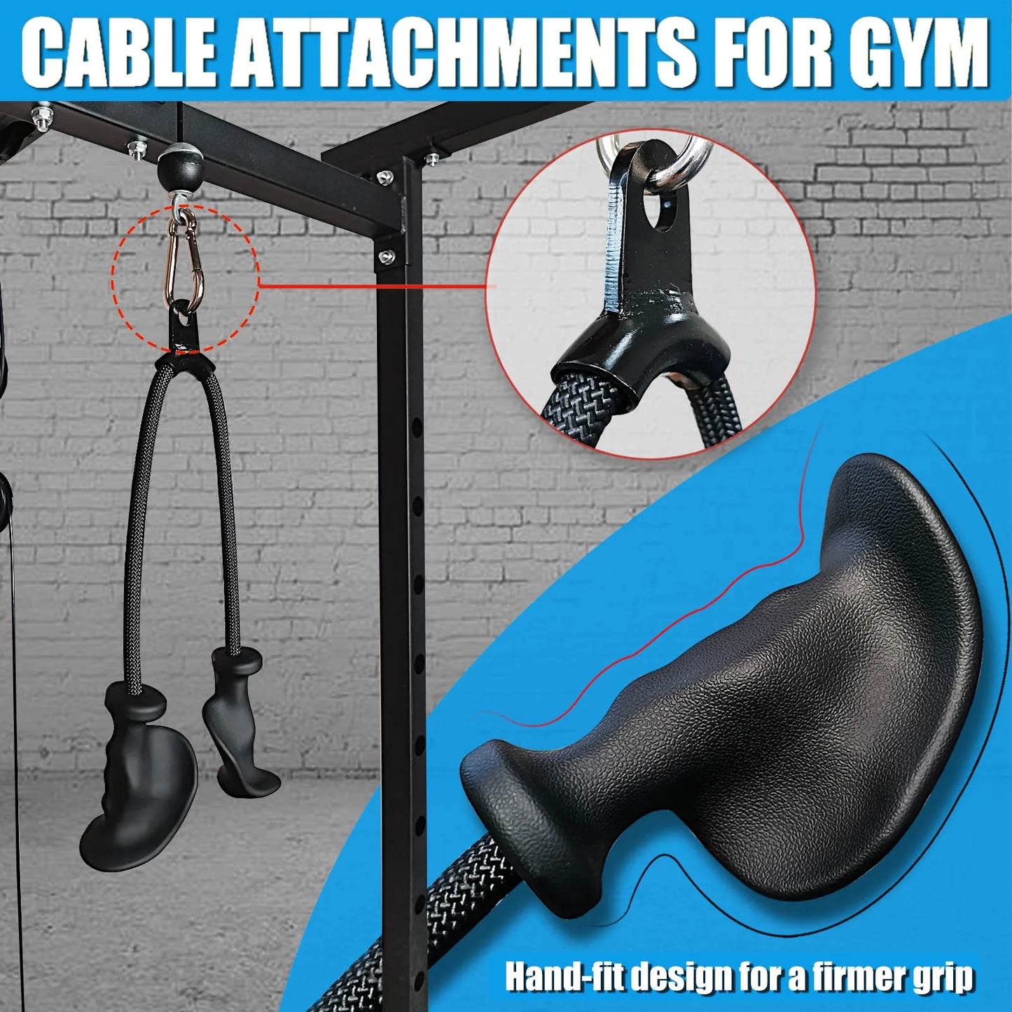 Ergonomic Tricep Rope Pulldown Attachments Upgraded 27 32 40 & 47 Inch Extra Long Triceps Rope Cable Attachments for Gym